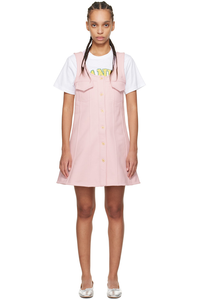 Мини-платье на пуговицах Ganni, розовый
Мини-платье на пуговицах Ganni, розовый