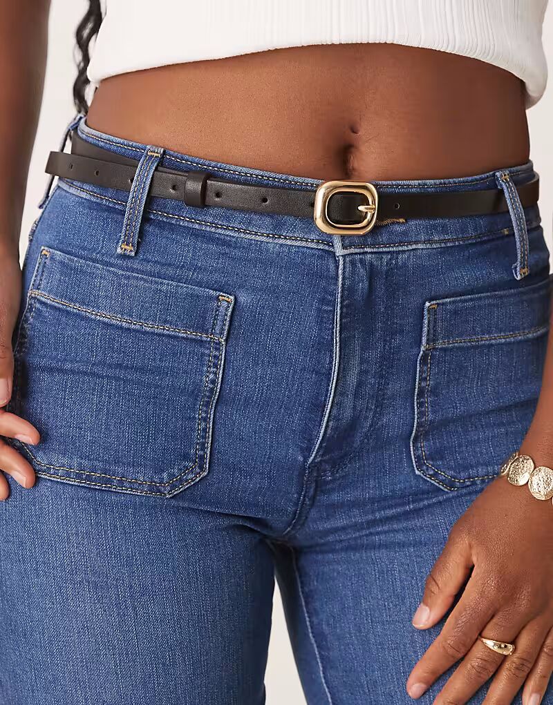 Узкий ремень на талию и бедра ASOS DESIGN с пряжкой в виде прямоугольника черного цвета
Узкий ремень на талию и бедра ASOS DESIGN с пряжкой в виде прямоугольника черного цвета