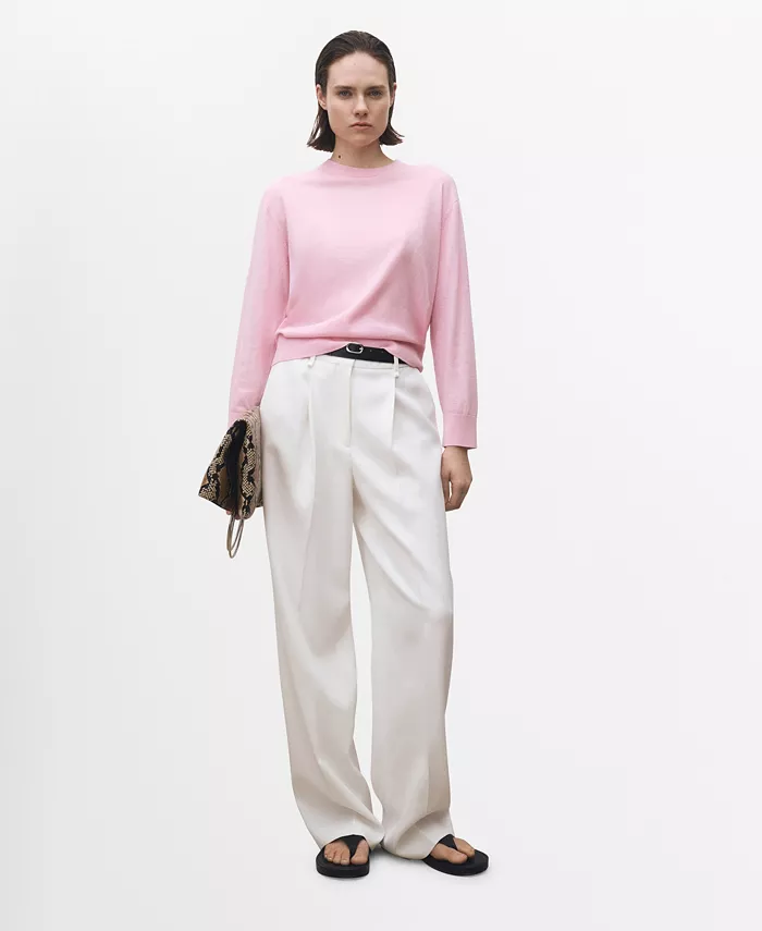 Женский свитер с круглым вырезом из смесовой шерсти MANGO, розовый
Женский свитер с круглым вырезом из смесовой шерсти MANGO, розовый