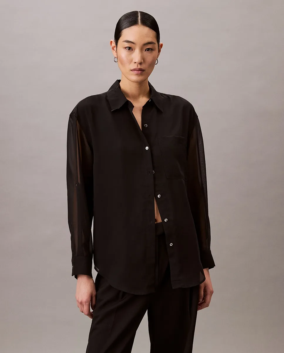 Женская блузка-рубашка Calvin Klein, черный
Женская блузка-рубашка Calvin Klein, черный