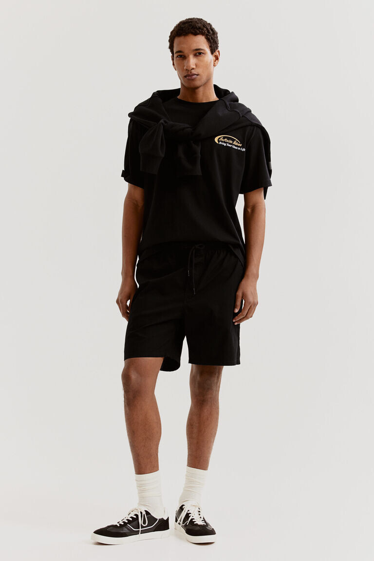 Хлопковые шорты обычного кроя H&M, черный
Хлопковые шорты обычного кроя H&M, черный