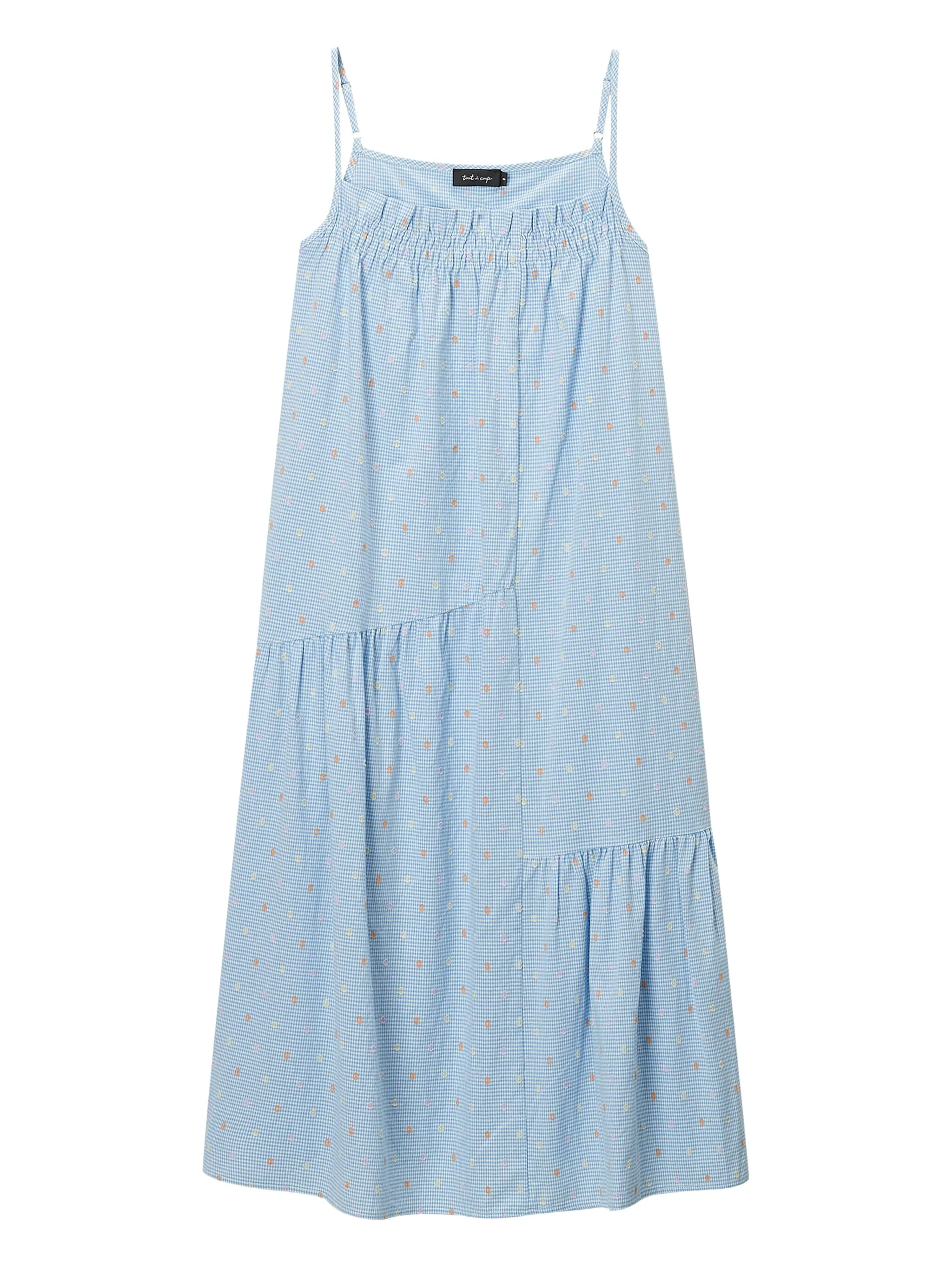 Платье миди в клетку гингем Tout A Coup, синий
Платье миди в клетку гингем Tout A Coup, синий