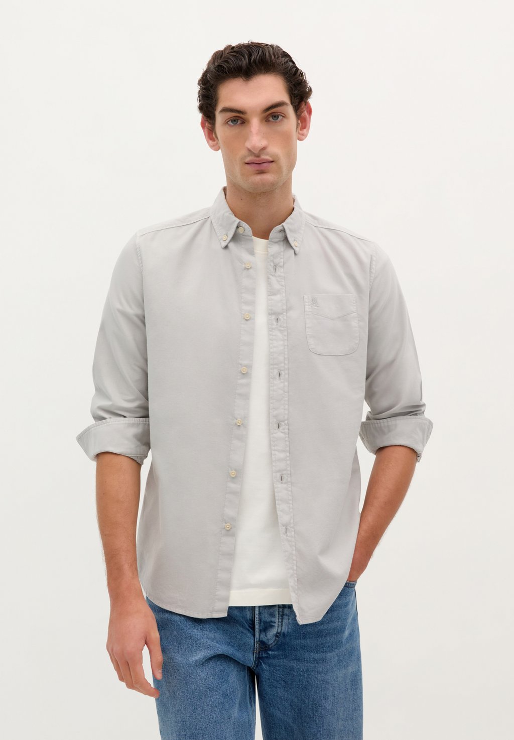 Рубашка BEACH OXFORD Scalpers, светло-серый 
Рубашка BEACH OXFORD Scalpers, светло-серый