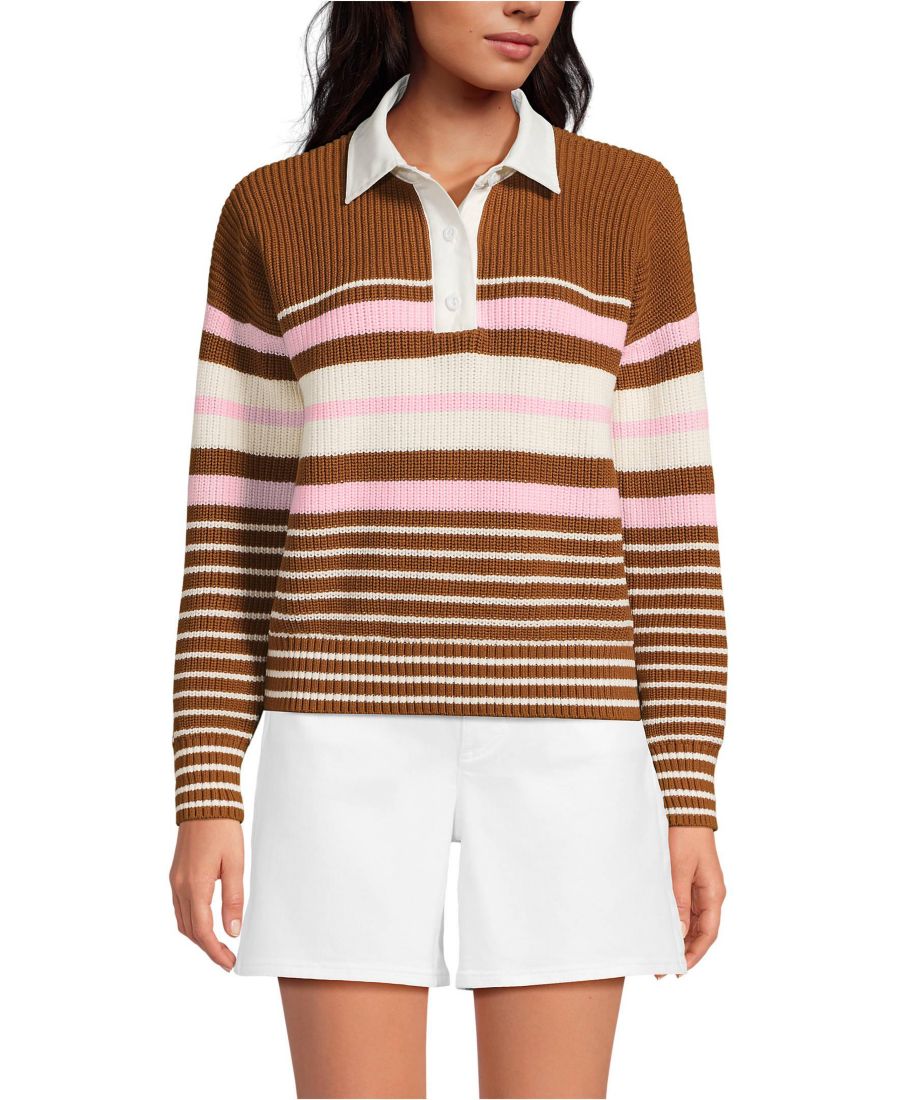 Женский регбийный свитер Petite Drifter с тканым воротником Lands' End, Rich ginger multi stripes
Женский регбийный свитер Petite Drifter с тканым воротником Lands' End, Rich ginger multi stripes