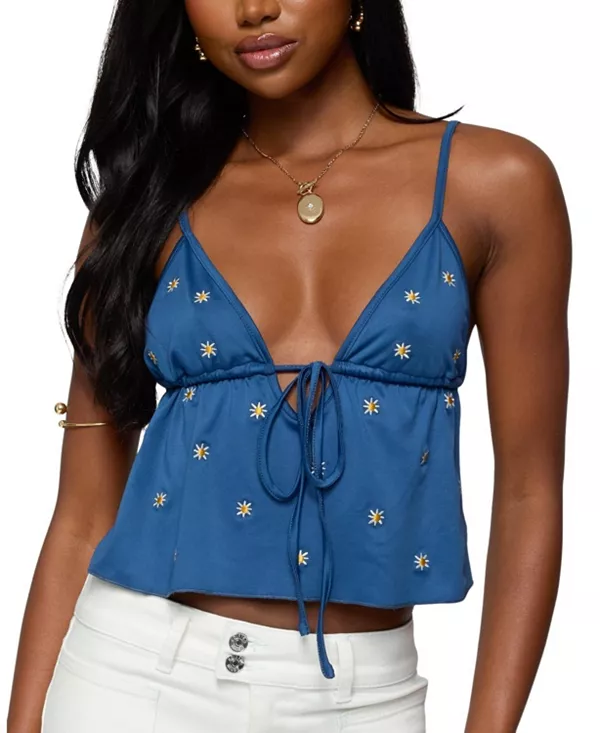 Топ Soleil с вышитой открытой спиной Edikted, синий
Топ Soleil с вышитой открытой спиной Edikted, синий