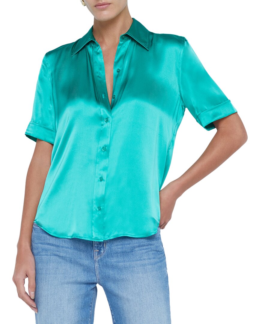L'AGENCE Ellah Короткий рукав Шелковая блузка, зеленый
L'AGENCE Ellah Короткий рукав Шелковая блузка, зеленый