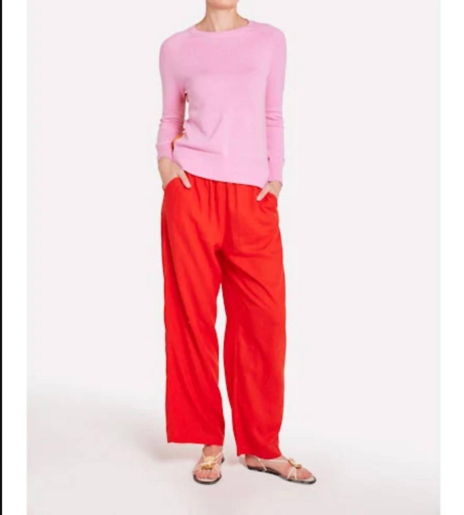 Летняя полосатая футболка с круглым вырезом в розовом цвете Brodie Cashmere
Летняя полосатая футболка с круглым вырезом в розовом цвете Brodie Cashmere