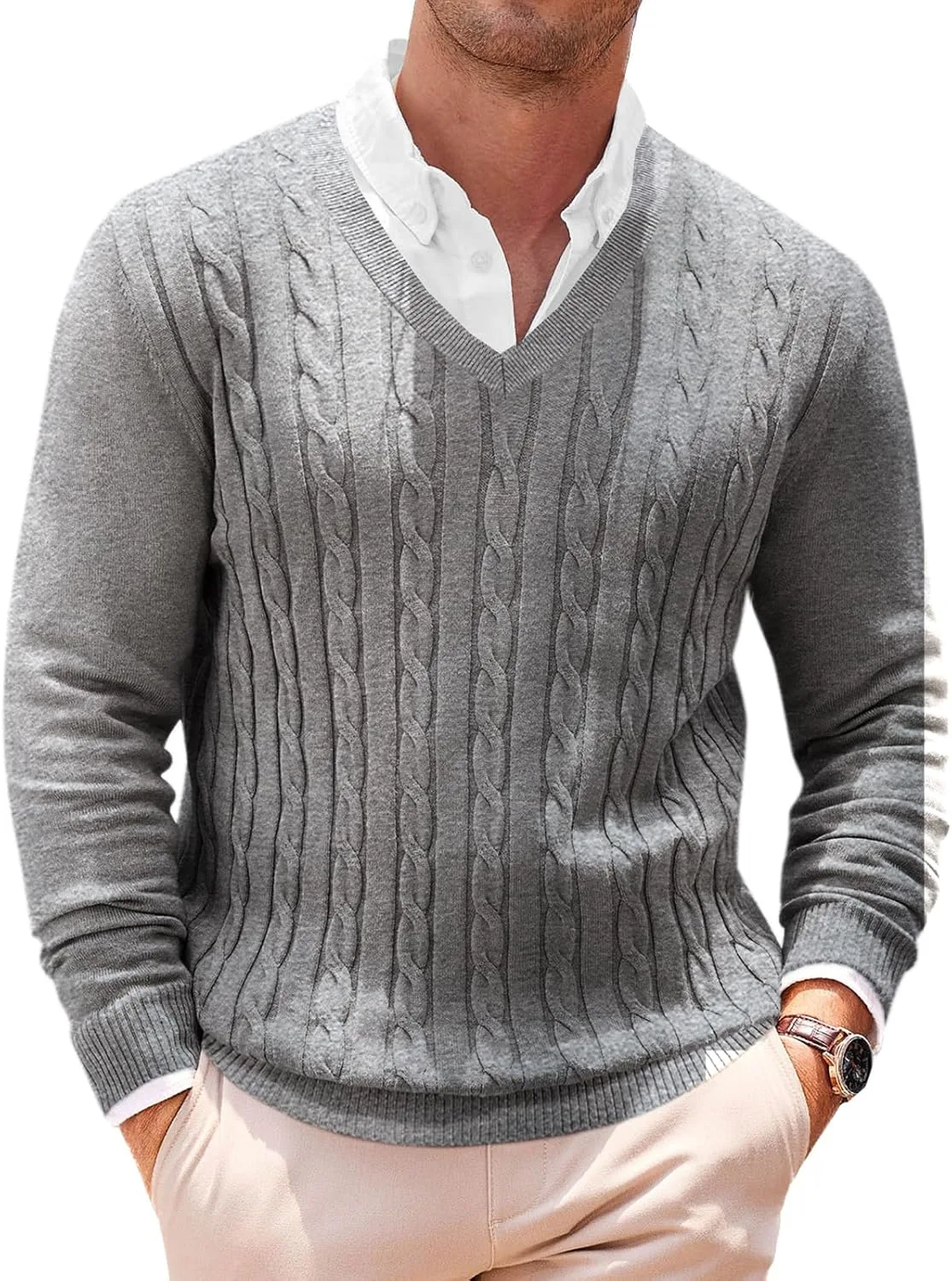 Свитер Runcati с V-образным вырезом и косой вязкой
Свитер Runcati с V-образным вырезом и косой вязкой