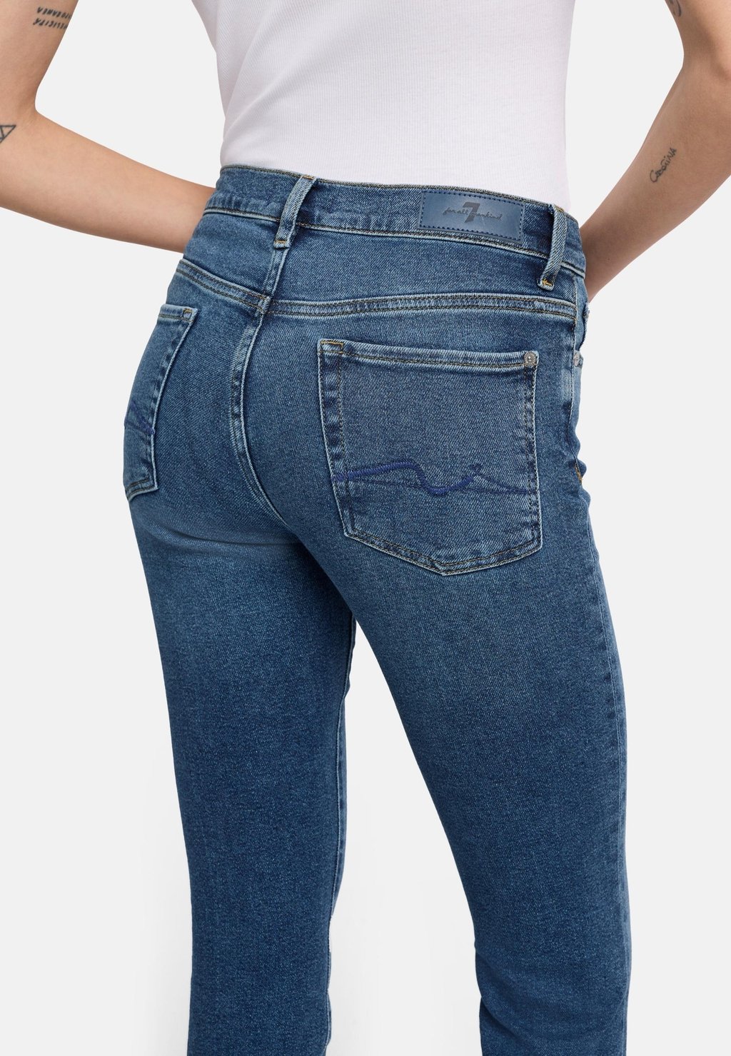 Джинсы облегающего кроя 7 for all mankind, синий 
Джинсы облегающего кроя 7 for all mankind, синий