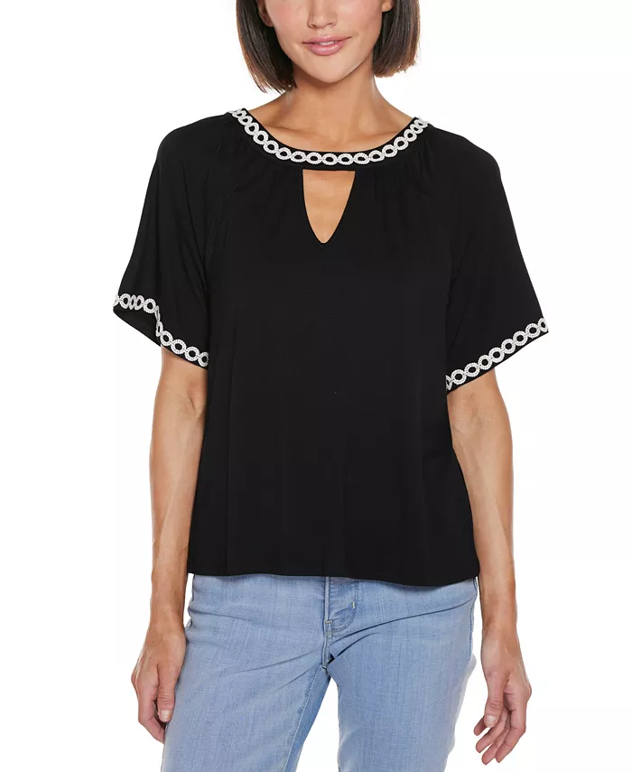 Женский вязаный топ с короткими рукавами и отделкой крючком Belldini, черный
Женский вязаный топ с короткими рукавами и отделкой крючком Belldini, черный