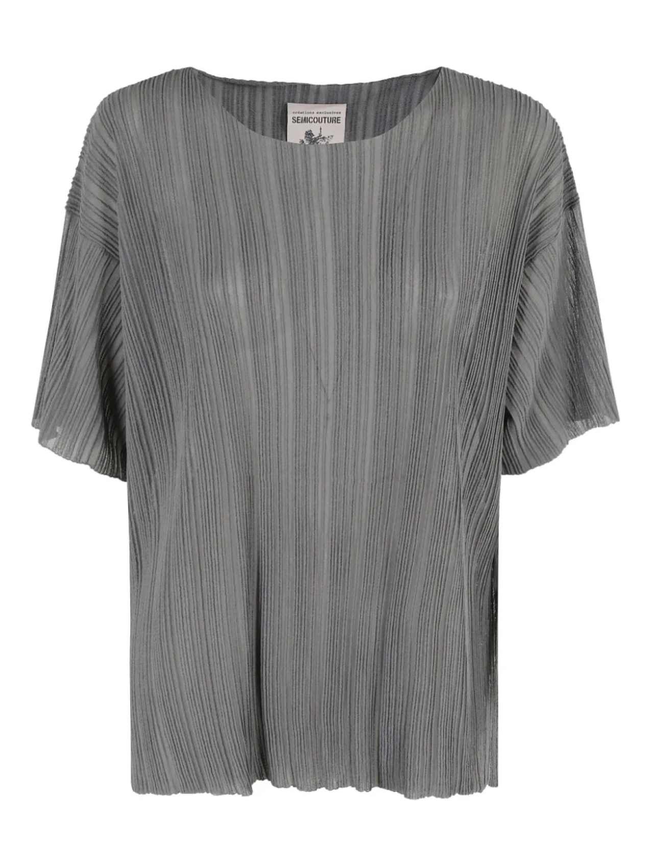 Плиссированный прозрачный топ Semicouture, серый
Плиссированный прозрачный топ Semicouture, серый