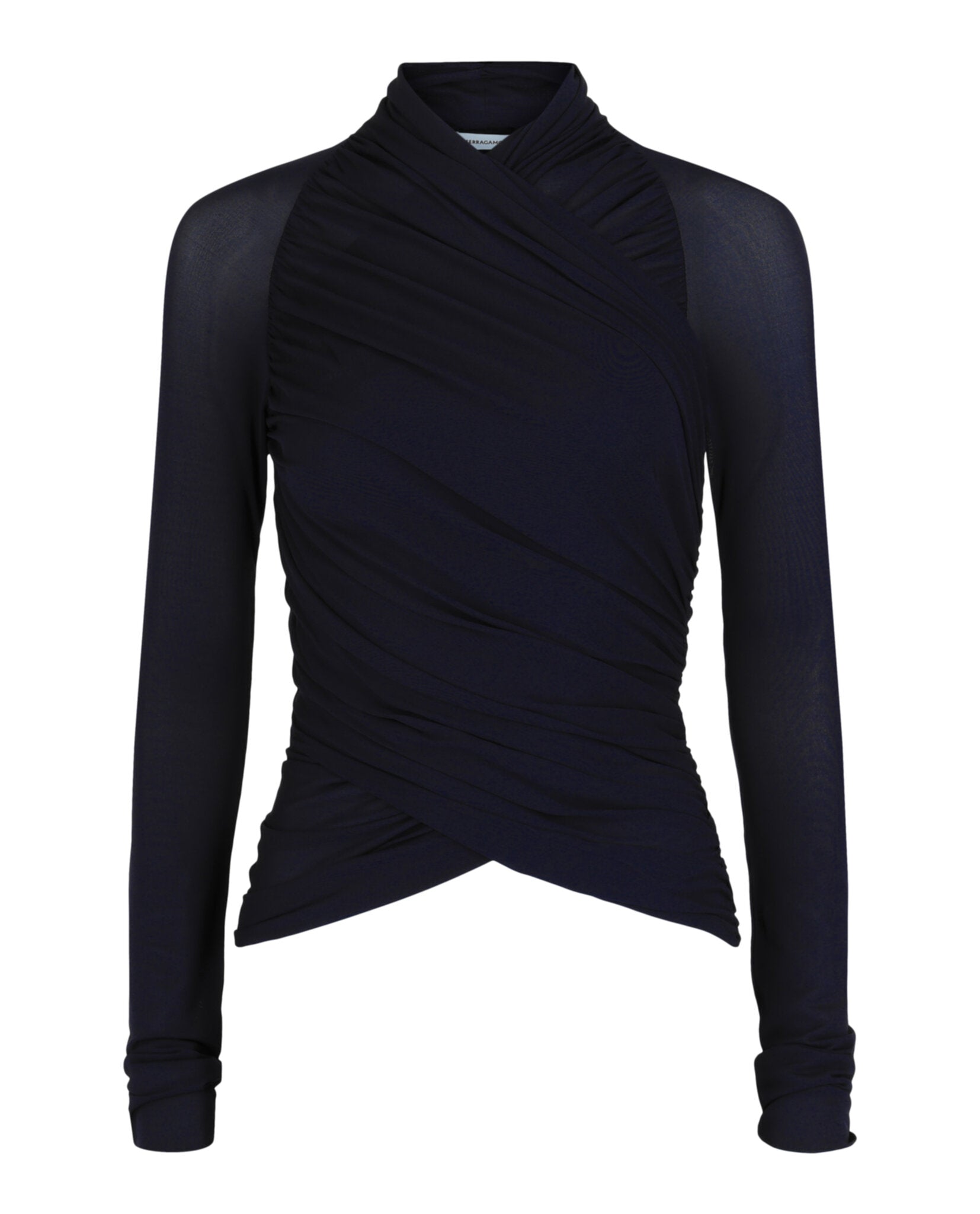 Топ с длинными рукавами и сборками Salvatore Ferragamo, синий
Топ с длинными рукавами и сборками Salvatore Ferragamo, синий