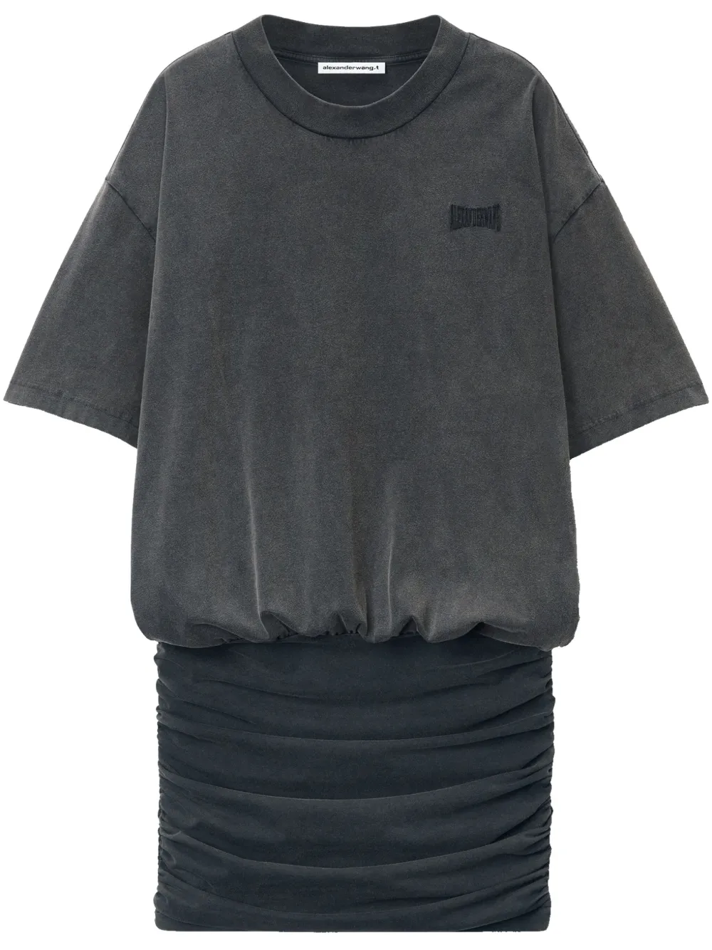 Платье-футболка со сборками Alexander Wang, черный 
Платье-футболка со сборками Alexander Wang, черный