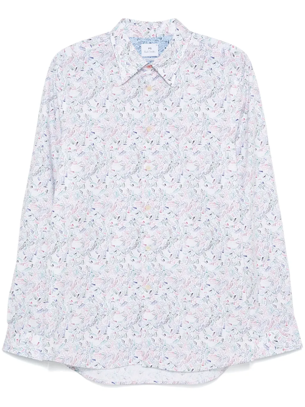 Рубашка с абстрактным принтом PS Paul Smith, белый
Рубашка с абстрактным принтом PS Paul Smith, белый
