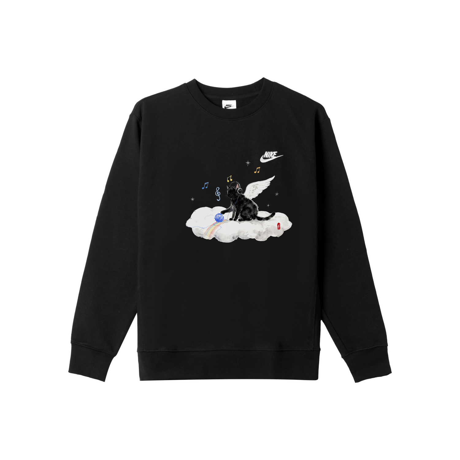 Nike Мужская толстовка с круглым вырезом, черная, средней толщины
Nike Мужская толстовка с круглым вырезом, черная, средней толщины