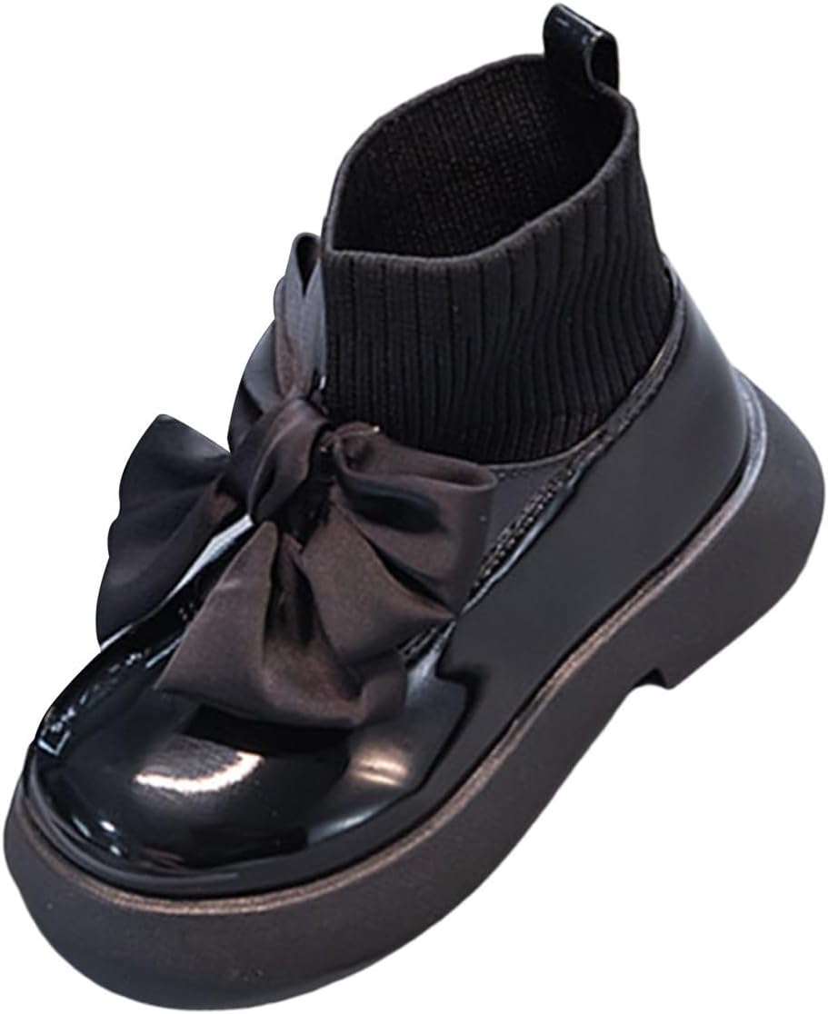 Детские блестящие кожаные ботинки для девочек с бантиком, вязаные носки, короткие туфли до щиколотки, обувь для школы и прогулок на улице Generic, черный
Детские блестящие кожаные ботинки для девочек с бантиком, вязаные носки, короткие туфли до щиколотки, обувь для школы и прогулок на улице Generic, черный