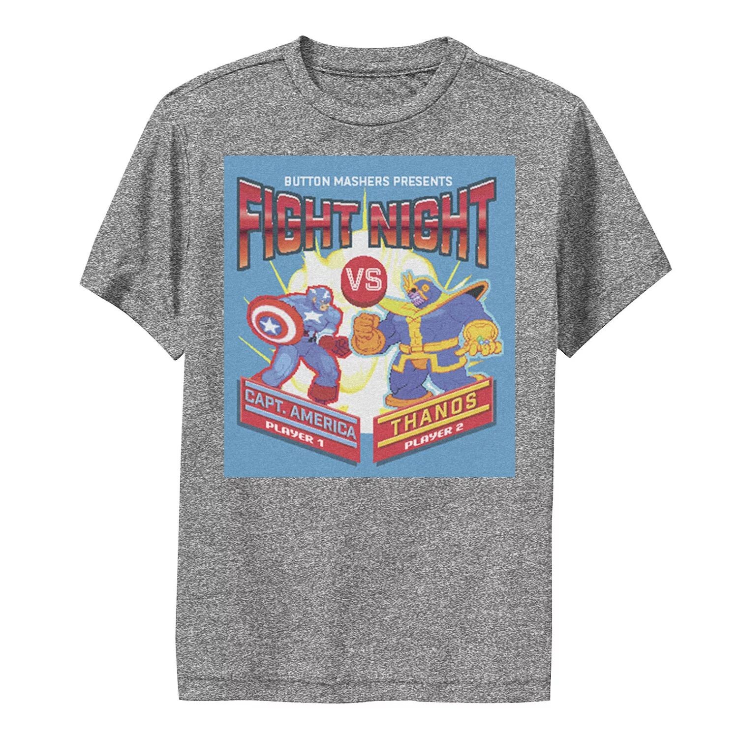 Футболка с графикой Marvel Fight Night в стиле ретро для мальчиков 8–20 лет, аркадная игра «Капитан Америка против Таноса» Marvel
Футболка с графикой Marvel Fight Night в стиле ретро для мальчиков 8–20 лет, аркадная игра «Капитан Америка против Таноса» Marvel