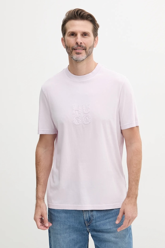 Хлопковая футболка Hugo, розовый
Хлопковая футболка Hugo, розовый
