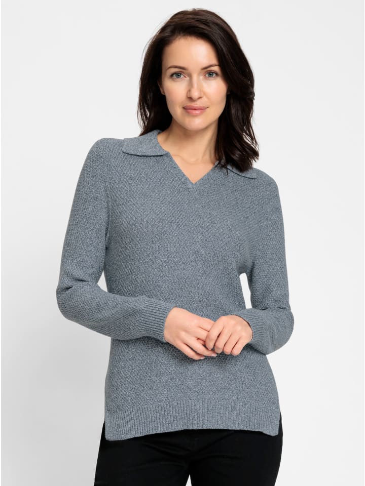 Свитер-поло дымчато-синего меланжевого цвета WITT WEIDEN
Свитер-поло дымчато-синего меланжевого цвета WITT WEIDEN