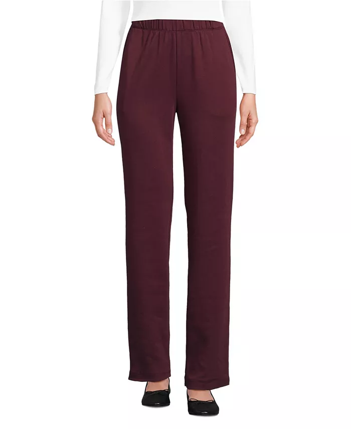 Женские спортивные трикотажные брюки Petite Sport с высокой талией Lands' End, красный 
Женские спортивные трикотажные брюки Petite Sport с высокой талией Lands' End, красный