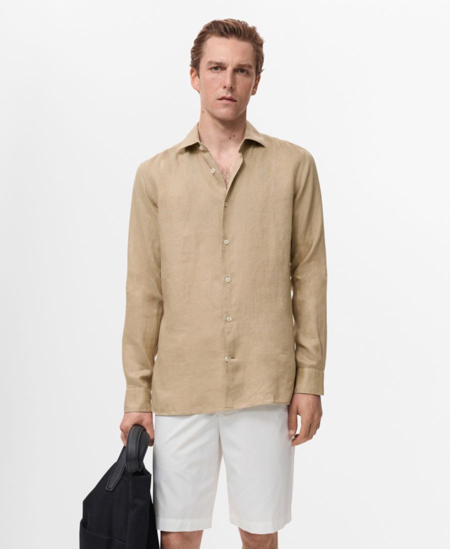 Мужская льняная рубашка приталенного кроя MANGO, Beige
Мужская льняная рубашка приталенного кроя MANGO, Beige