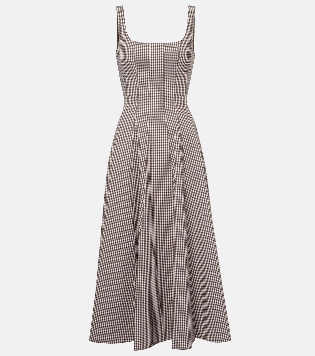 Платье миди в клетку Wells Staud, Dark Chocolate Micro Check
Платье миди в клетку Wells Staud, Dark Chocolate Micro Check