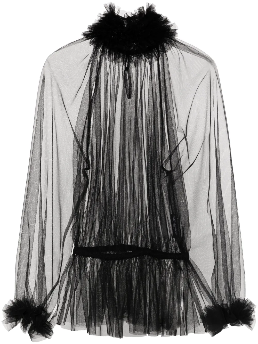 Полупрозрачная блузка с оборками DOLCE & GABBANA, черный
Полупрозрачная блузка с оборками DOLCE & GABBANA, черный