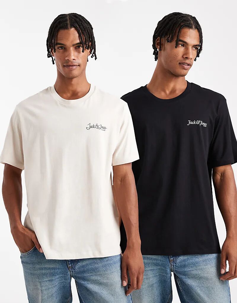 Комплект из 2 футболок с логотипом Jack & Jones черного и бежевого цветов
Комплект из 2 футболок с логотипом Jack & Jones черного и бежевого цветов