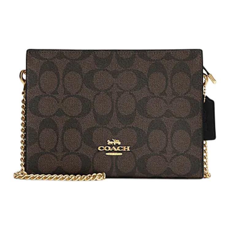 Искусственная кожа с коровьей спилковой кожей, женская наплечная сумка через плечо, коричнево-черная COACH
Искусственная кожа с коровьей спилковой кожей, женская наплечная сумка через плечо, коричнево-черная COACH