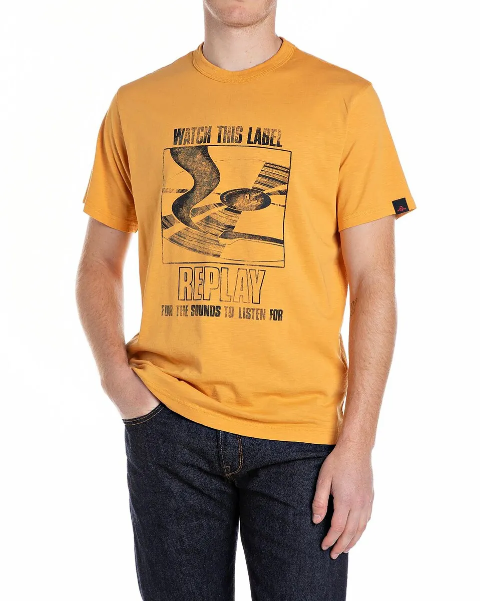 Мужская футболка с коротким рукавом и круглым вырезом Replay, оранжевый
Мужская футболка с коротким рукавом и круглым вырезом Replay, оранжевый