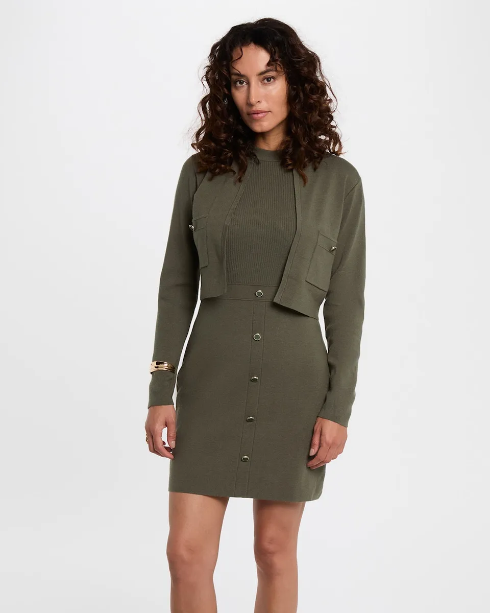 Короткое платье эффект 2 в 1 Morgan, оливковый зеленый
Короткое платье эффект 2 в 1 Morgan, оливковый зеленый