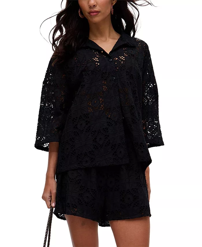 Женская рубашка Shelli All Over Broderie Anglaise Raffya, черный
Женская рубашка Shelli All Over Broderie Anglaise Raffya, черный