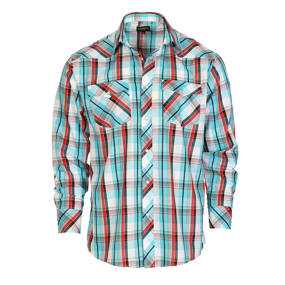 Gioberti Мужская рубашка в клетку с длинным рукавом в стиле вестерн и жемчужными кнопками, цвет Turquoise Red
Gioberti Мужская рубашка в клетку с длинным рукавом в стиле вестерн и жемчужными кнопками, цвет Turquoise Red