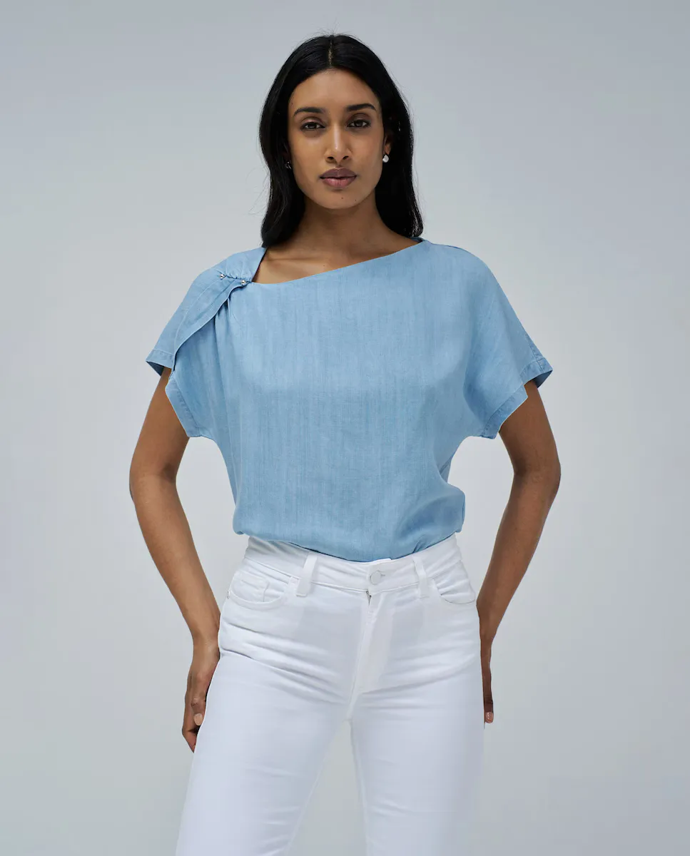 Женская асимметричная блуза из лайтденима Salsa Jeans, синий
Женская асимметричная блуза из лайтденима Salsa Jeans, синий