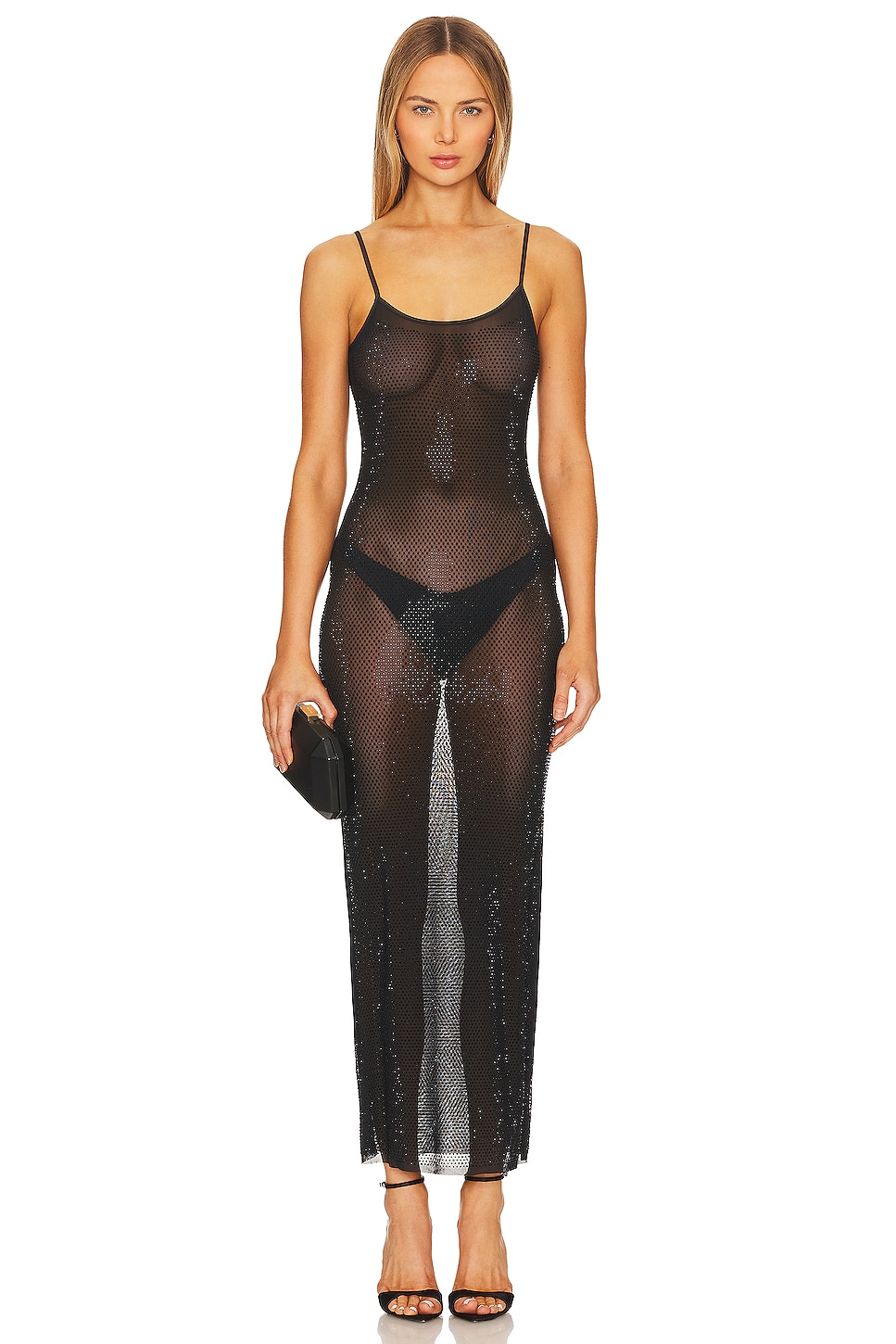 Платье-Комбинация макси с сетчатым вырезом Weworewhat, черный
Платье-Комбинация макси с сетчатым вырезом Weworewhat, черный