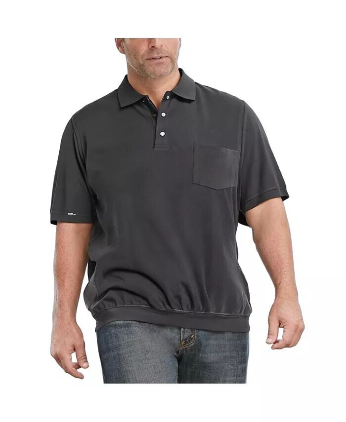 Рубашка-поло из пике с большой и высокой полосой и нижним карманом KingSize, черный
Рубашка-поло из пике с большой и высокой полосой и нижним карманом KingSize, черный