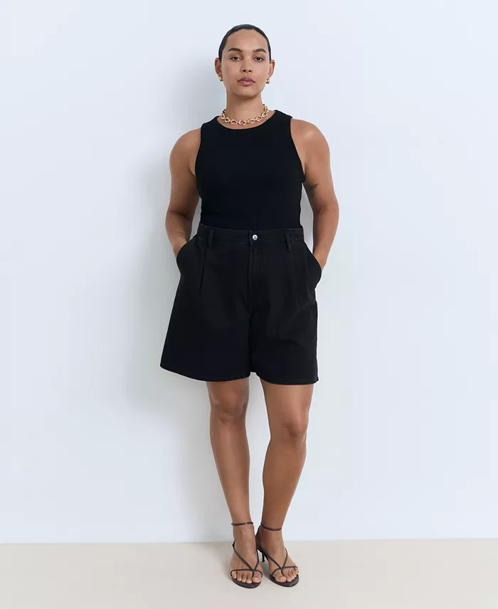 Женские джинсовые шорты-бермуды со средней посадкой и плиссировкой MANGO, черный
Женские джинсовые шорты-бермуды со средней посадкой и плиссировкой MANGO, черный