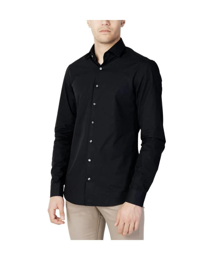 Черная хлопковая рубашка с длинными рукавами Calvin Klein, черный
Черная хлопковая рубашка с длинными рукавами Calvin Klein, черный