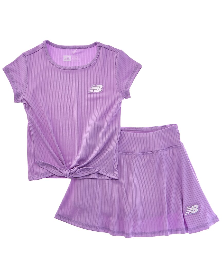 Комплект New Balance из двух предметов: футболка в рубчик и самокат, фиолетовый
Комплект New Balance из двух предметов: футболка в рубчик и самокат, фиолетовый