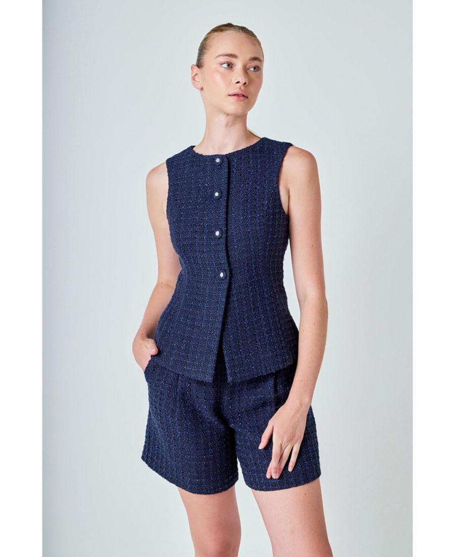 Женское твидовое платье без рукавов на пуговицах endless rose, Navy
Женское твидовое платье без рукавов на пуговицах endless rose, Navy