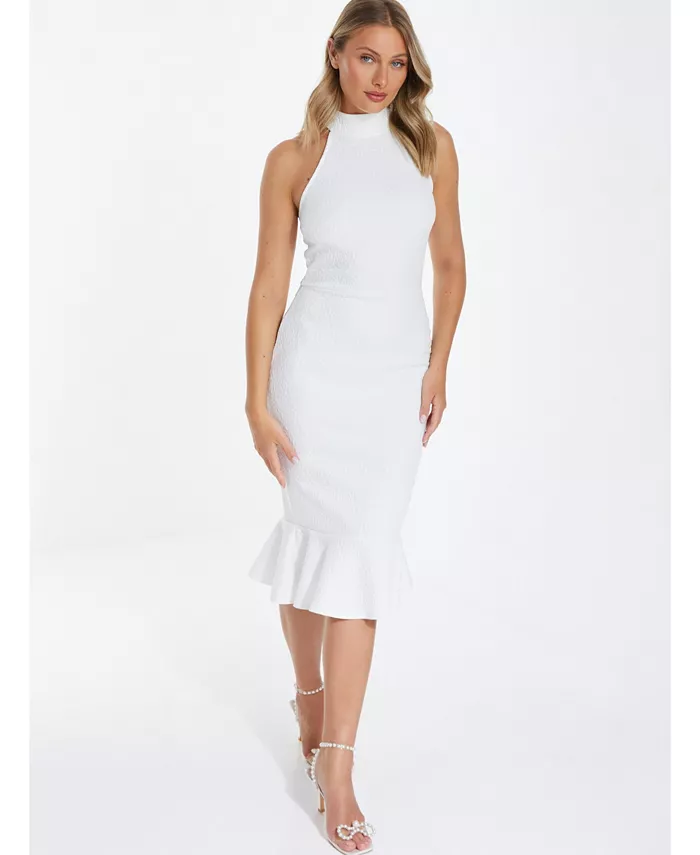 Женское цветочное платье миди с высоким воротником и рюшами QUIZ, белый
Женское цветочное платье миди с высоким воротником и рюшами QUIZ, белый