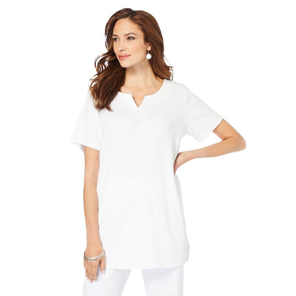 Женская мягкая трикотажная туника больших размеров Roaman's с вырезом и вырезом, белый
Женская мягкая трикотажная туника больших размеров Roaman's с вырезом и вырезом, белый
