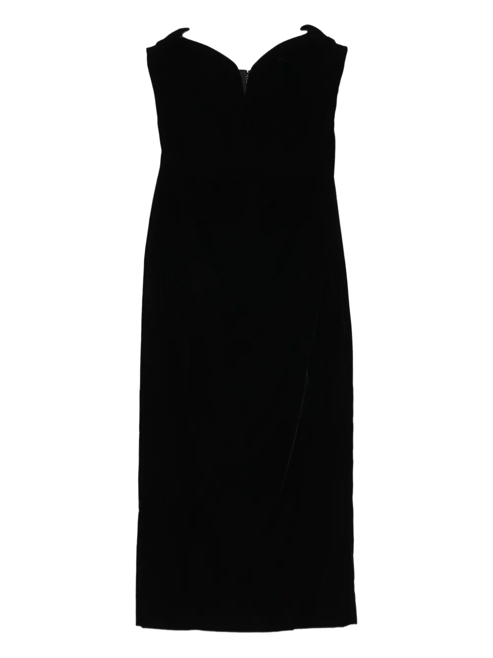 Фирменное бархатное платье с вырезом в форме сердечка Mugler, черный 
Фирменное бархатное платье с вырезом в форме сердечка Mugler, черный