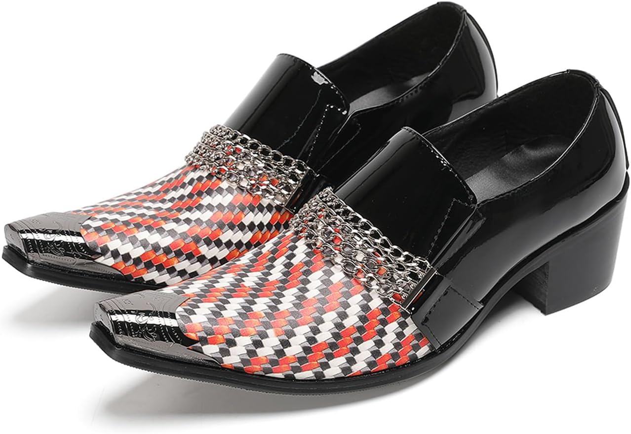 Мужские лоферы Santimon без шнурков - повседневная и нарядная обувь с металлическим заостренным носком, кожаным каблуком куба, декорированные цепочкой и цветной тканевой верхней частью, подходят для вечеринок, свадьб, сцены и клубов, красный
Мужские лоферы Santimon без шнурков - повседневная и нарядная обувь с металлическим заостренным носком, кожаным каблуком куба, декорированные цепочкой и цветной тканевой верхней частью, подходят для вечеринок, свадьб, сцены и клубов, красный