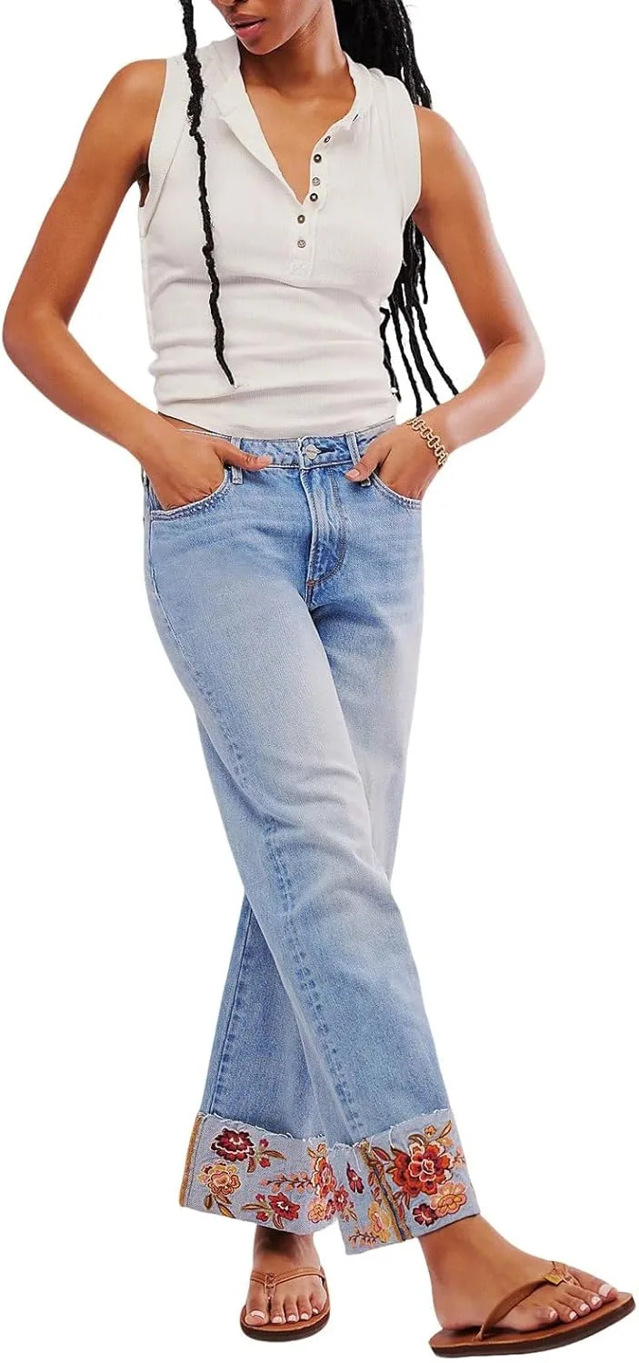 Женские джинсы Y2K с цветочным принтом, широкие, с высокой талией loveimgs
Женские джинсы Y2K с цветочным принтом, широкие, с высокой талией loveimgs