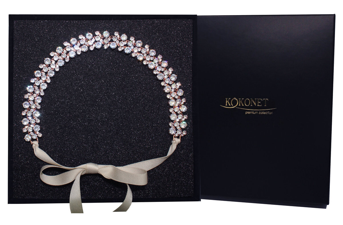 KOKONET, Элегантный широкий свадебный ободок на ленте, пояс из розового золота
KOKONET, Элегантный широкий свадебный ободок на ленте, пояс из розового золота