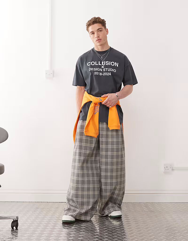 COLLUSION брюки широкого кроя с принтом в клетку
COLLUSION брюки широкого кроя с принтом в клетку