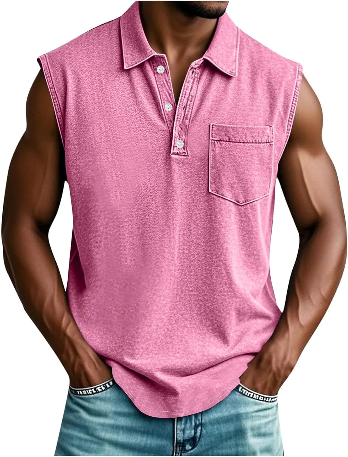 Мужская поло без рукавов на пуговицах, удобная, однотонная, с карманом Sdeycui
Мужская поло без рукавов на пуговицах, удобная, однотонная, с карманом Sdeycui