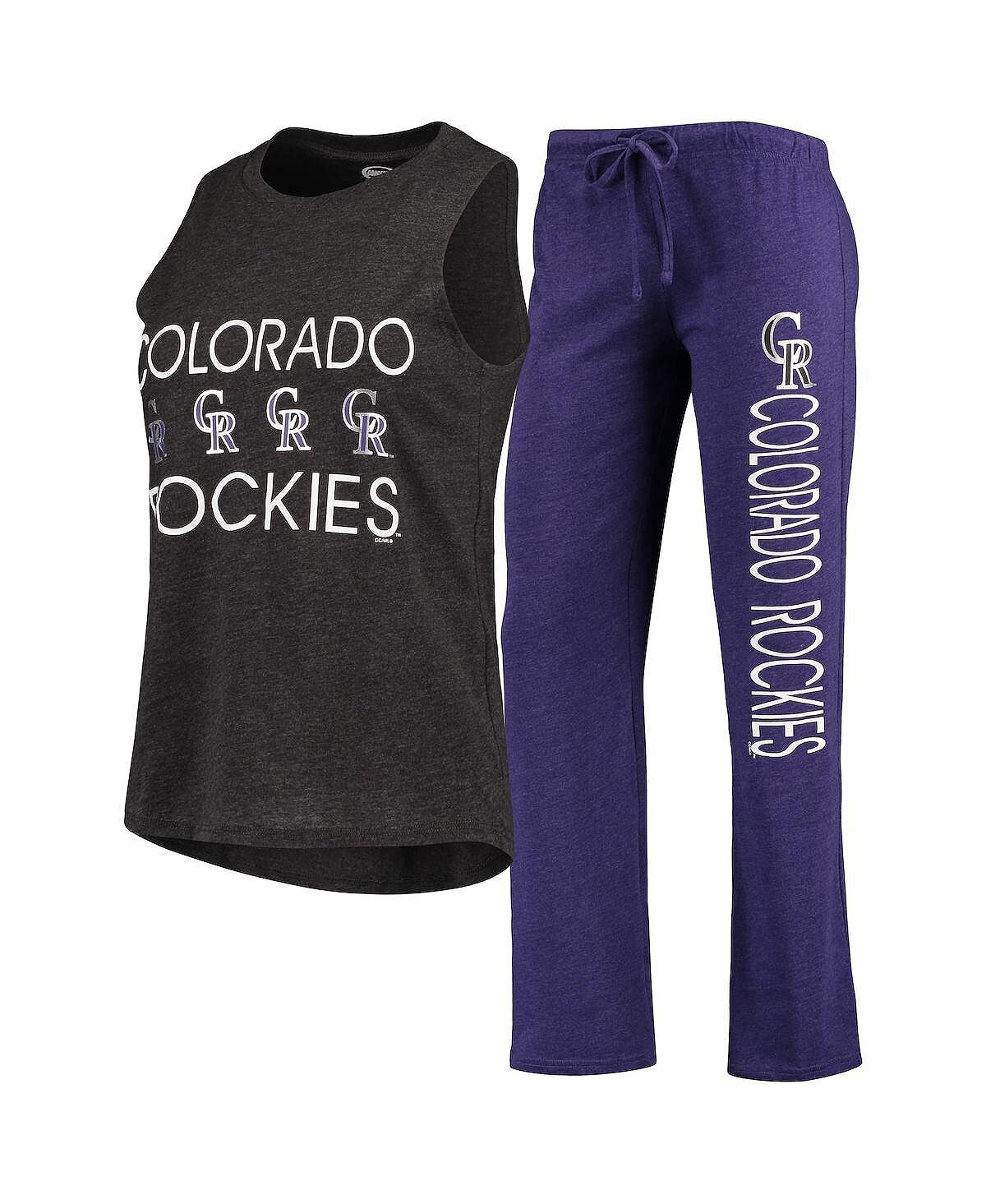 Женский комплект для сна с майкой и брюками Colorado Rockies Meter фиолетового и черного цвета Concepts Sport
Женский комплект для сна с майкой и брюками Colorado Rockies Meter фиолетового и черного цвета Concepts Sport