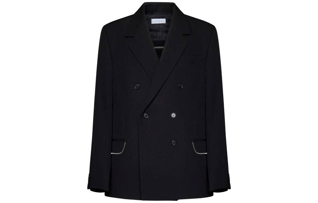 Блейзер из натуральной шерсти с застежкой-молнией Off-White, черный
Блейзер из натуральной шерсти с застежкой-молнией Off-White, черный